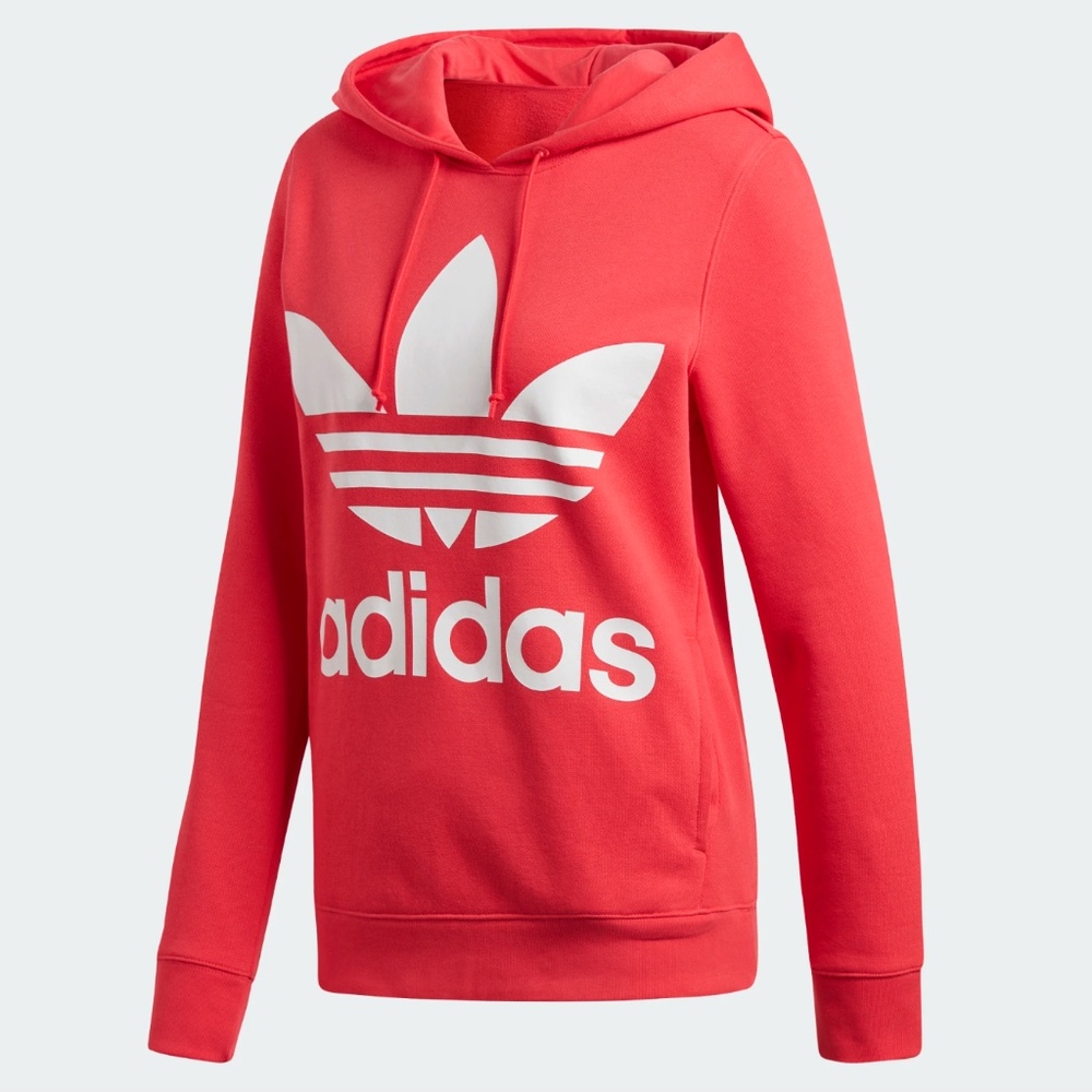 Red Adidas Iconic Logo Classic Hoodie